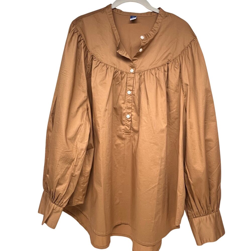 Old Navy Pheasant Henley Blouse Long Sleeve Womens Size XXL